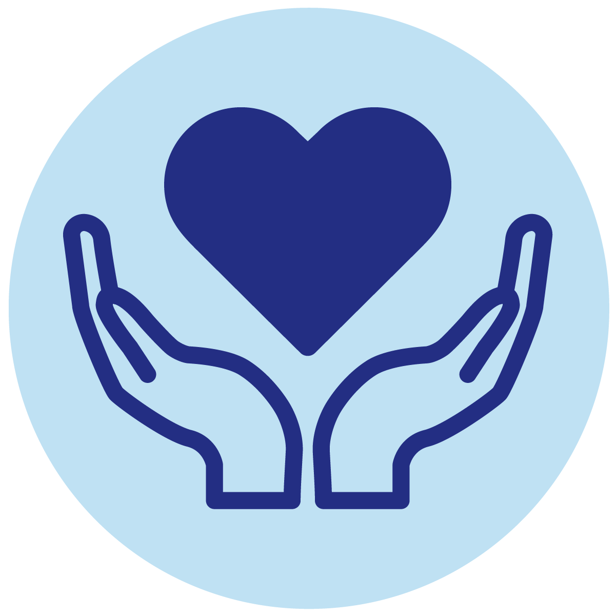 Icon of hands holding a heart